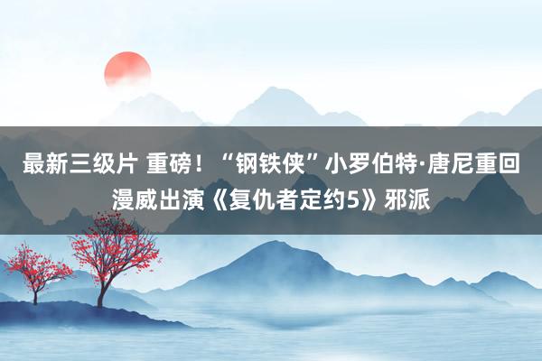 最新三级片 重磅！“钢铁侠”小罗伯特·唐尼重回漫威出演《复仇者定约5》邪派