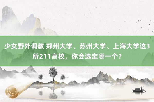 少女野外调教 郑州大学、苏州大学、上海大学这3所211高校，你会选定哪一个？