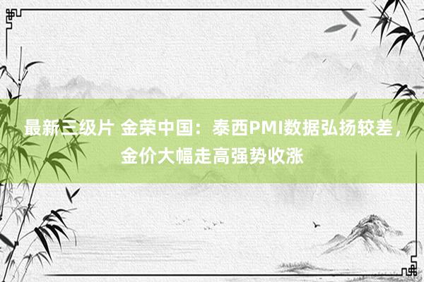 最新三级片 金荣中国：泰西PMI数据弘扬较差，金价大幅走高强势收涨