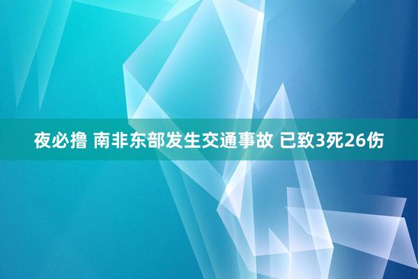 夜必撸 南非东部发生交通事故 已致3死26伤