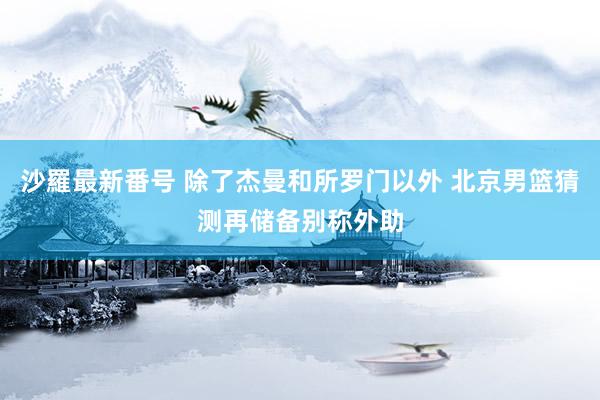 沙羅最新番号 除了杰曼和所罗门以外 北京男篮猜测再储备别称外助