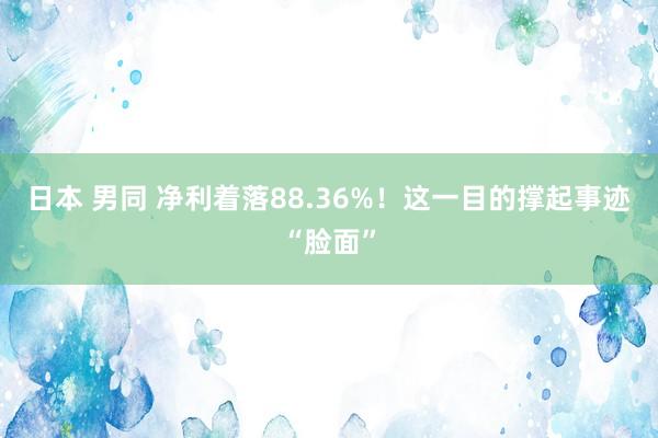 日本 男同 净利着落88.36%！这一目的撑起事迹“脸面”