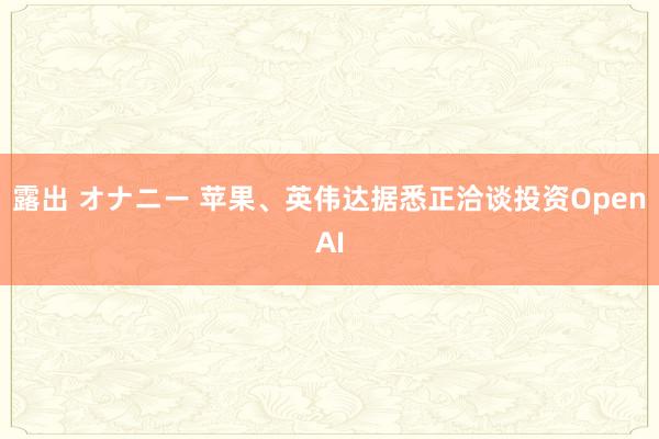 露出 オナニー 苹果、英伟达据悉正洽谈投资OpenAI