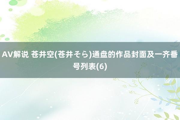 AV解说 苍井空(苍井そら)通盘的作品封面及一齐番号列表(6)